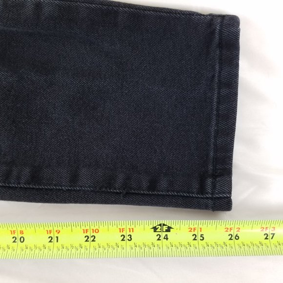 No Boundaries Jeans Juniors Size 7 High Rise Slim Straight Destroyed Black Denim - Picture 7 of 14